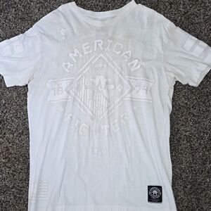 American Fighter Men's White Graphic Crew Neck T-Shirt